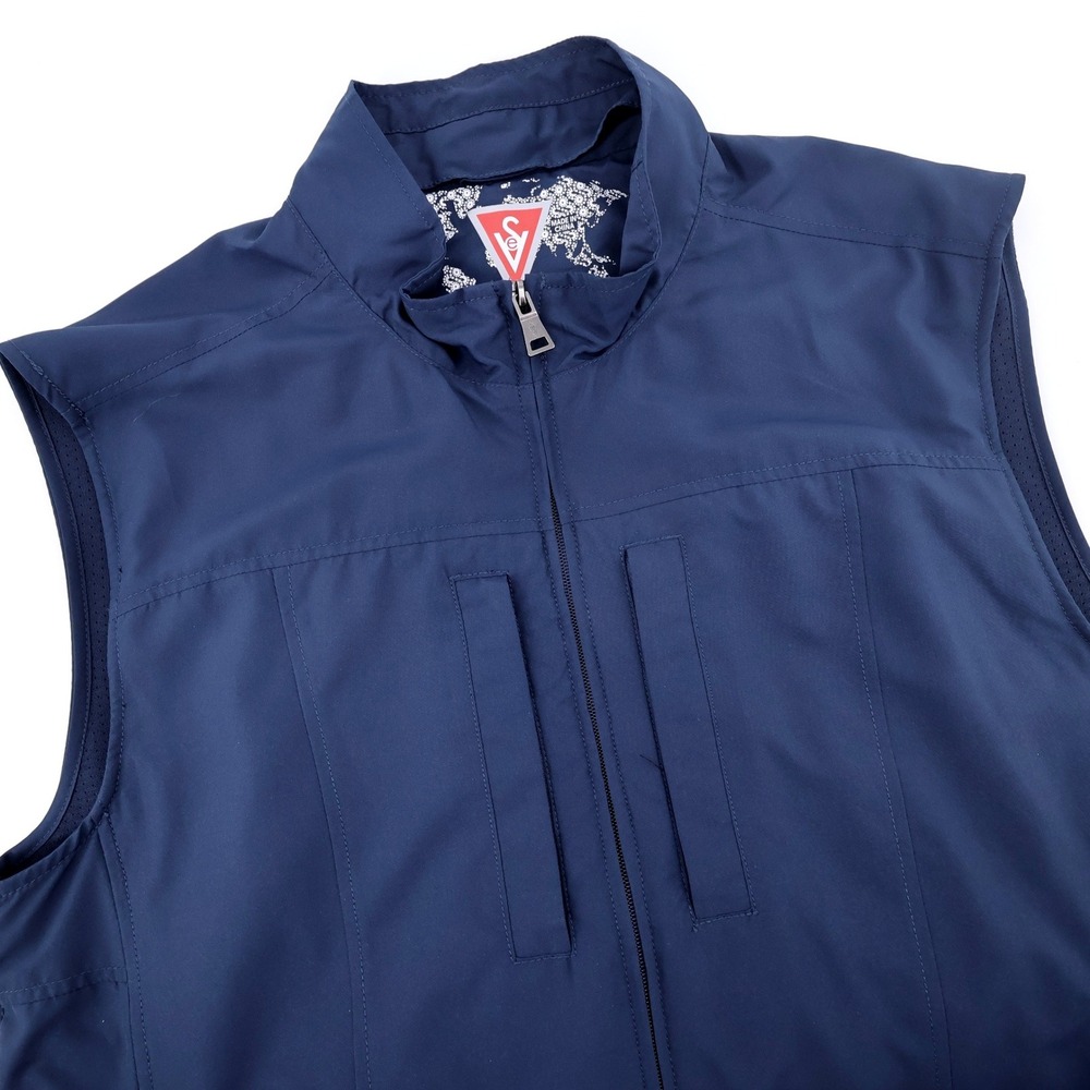 SCOTTEVEST TEC RDIF Multi-Pocket Travel Vest Navy Blue Mens Large
